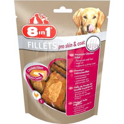 8in1 Fillets Pro Skin Small Keten Tohumu Yağlı Tavuklu Köpek Ödül Maması 80 G - 1