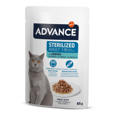 Advance Cat Sterilised Codfish Wet Pouch 85 Gr - 1