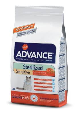 Advance Sterilised Sensitive Somonlu Kısırlaştırılmış Yetişkin Kedi Maması 10 Kg - 1