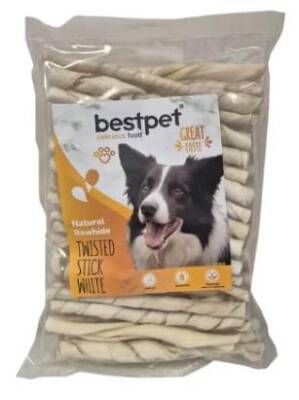 BestPet Burgu Beyaz Kemik Çubuk Köpek Ödülü 350gr - 1