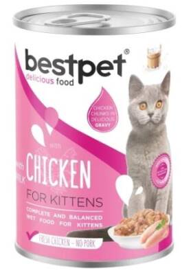 BestPet Tavuklu ve Sütlü Yavru Kedi Konservesi 400gr - 1