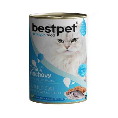 Bestpet Ton Balıklı ve Hamsili Gravy Yetişkin Kedi Konservesi 400gr - 1