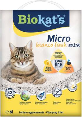 Biokat's Micro Bianco Fresh Extra Topaklaşan Kedi Kumu 6 L - 1