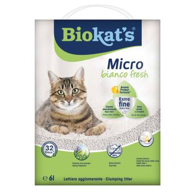 Biokats Micro Bianco Fresh, Topaklaşan Kedi Kumu 6lt - 1