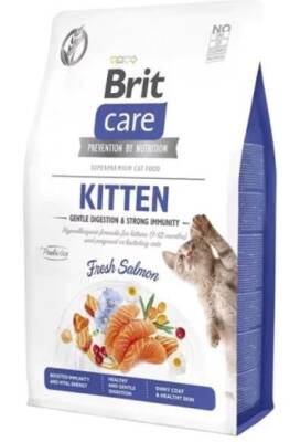 Brit Care Gentle Digestion & Strong Immunity Somonlu Tahılsız Yavru Kedi Maması 2 Kg - 1