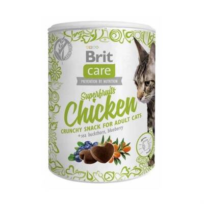 Brit Care Superfruits Glütensiz Tavuklu ve Yaban Mersinli Kıtır Kedi Ödül Maması 100gr - 1