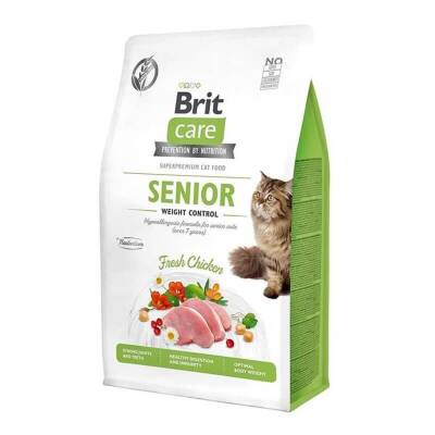 Brit Care Tahılsız Senior Weight Control Tavuklu Yaşlı Kedi Maması 2 kg - 1