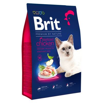 Brit Premium Kısırlaştırılmış Tavuk Etli Yetişkin Kedi Maması 8 KG - 1