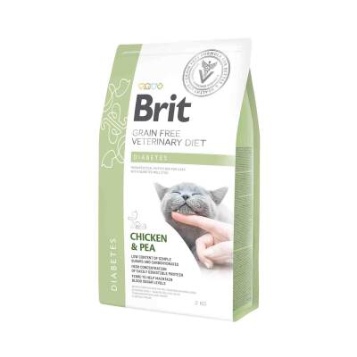 Brit Veterinary Diet Diabetes Diyabet Hastalığı olan Kediler için Tahılsız Kedi Maması 2 kg - 1