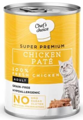 Chef's Choice Tavuklu Tahılsız Ezme Yetişkin Kedi Konservesi 400 gr - 1