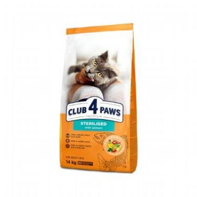 Club 4 Paws Premium Somonlu Kısırlaştırılmış Yetişkin Kedi Maması 14 Kg - 1