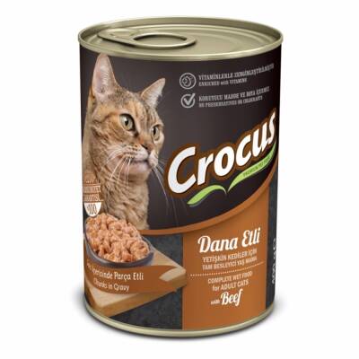 Crocus Yetişkin Kedi Dana Etli Yaş Mama 400g - 1