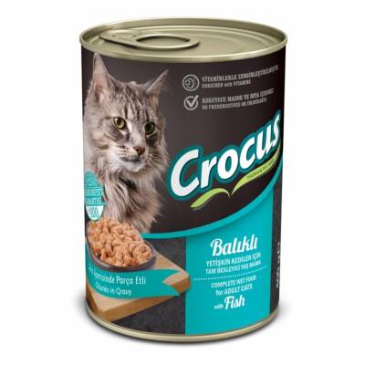 Crocus Yetişkin Kedi Balıklı Yaş Mama 400g - 1