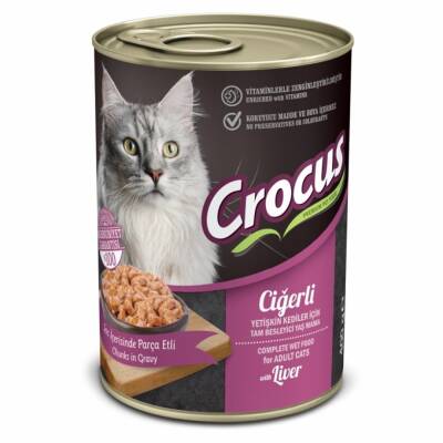 Crocus Yetişkin Kedi Ciğerli Yaş Mama 400g - 1