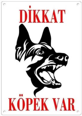 Dikkat Köpek Var levhası Alman Kurdu - 1