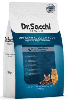 Dr. Sacchi Premium Düşük Tahıllı Somonlu Ve Ton Balıklı Yetişkin Kedi Maması 1 Kg - 1