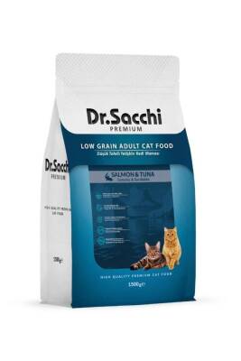 Dr. Sacchi Premium Düşük Tahıllı Somonlu Ve Ton Balıklı Yetişkin Kedi Maması 1,5 Kg - 1