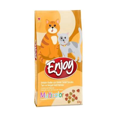 Enjoy Multicolor Renkli Tavuklu Yetişkin Kedi Maması 10kg - 1