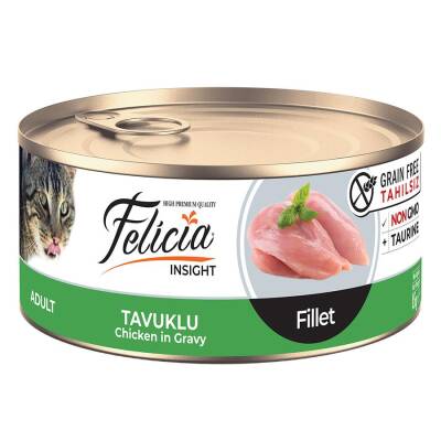 Felicia Tahılsız Parça Etli Tavuklu Yetişkin Kedi Konservesi 85 gr - 1