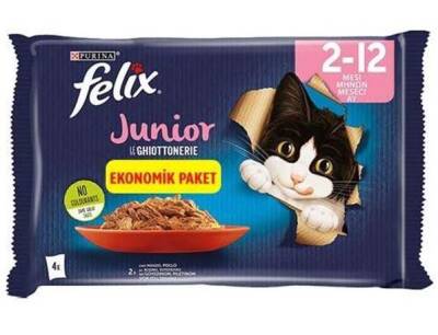 Felix Junior Ekonomik Paket Tavuklu Yavru Kedi Pouch 4 Lü 85 Gr - 2