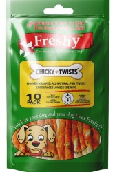 Freshy Tavuklu Twist Kurutulmuş Et Kaplı Çiğneme Burgu Çubuk 13 Cm 10'lu 90 G - 1