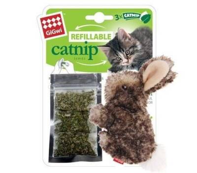 Gigwi Catnip Hazneli Tavşan Kedi Oyuncağı 10 cm - 1