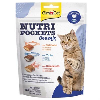 GimCat Nutripockets Sea Mix Taurinli Kedi Ödülü 150 G - 1