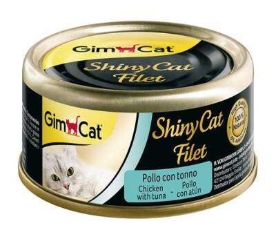 Gimcat Shinycat Kıyılmış Tavuklu ve Ton Balıklı Fileto Yetişkin Kedi Konservesi 70 G - 1