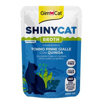 Gimcat Shinycat Pouch Sarıkanat, Ton Balığı ve Quinoalı Yetişkin Kedi Çorbası 70 Gr - 1