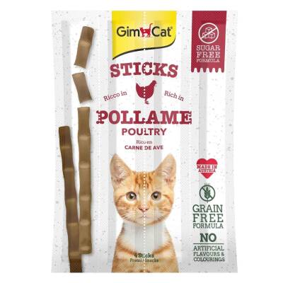 GimCat Sticks Kümes Hayvanı Etli Tahılsız Ödül Çubukları 4lü 20 Gr - 1