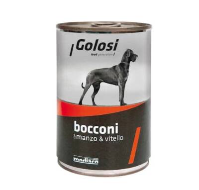 Golosi Bocconi Sığır Etli Ve Dana Etli Konserve Yetişkin Köpek Maması 400 G - 1