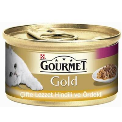 Gourmet Gold Hindi Etli ve Ördekli Konserve Yetişkin Kedi Maması 85 G - 1