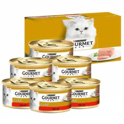 Gourmet Gold Kıyılmış Sığır Etli Yetişkin Kedi Konservesi 6 Al 5 Öde 85gr - 1