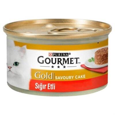 Gourmet Gold Savoury Cake Sığır Etli Konserve Yetişkin Kedi Maması 85 G - 1