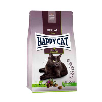 Happy Cat Kısırlaştırılmış Weide Lamm Kuzu Etli Yetişkin Kedi Maması 4 KG - 1