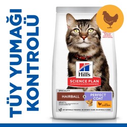 Hill's SCIENCE PLAN Tüy Yumağı Önleyici Mükemmel Tüyler İçin Tavuklu Kedi Maması 1.5kg - 1