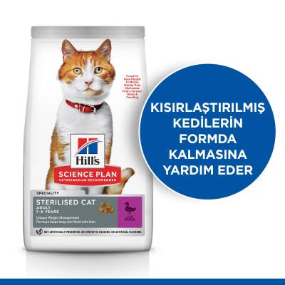 Hill's SCIENCE PLAN Kısırlaştırılmış Yetişkin Ördekli Kedi Maması 8+2 kg - 2