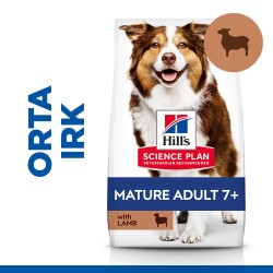 Hills Science Plan Mature Adult 7+ Orta Irk Kuzu Etli Yaşlı Köpek Maması 12 Kg (+2 Kg Hediyeli) - 1