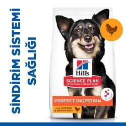 Hills Science Plan Perfect Digestion Mini Irk Tavuklu & Kahverengi Pirinçli Yavru Köpek Maması 3 Kg - 1