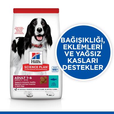 Hill's SCIENCE PLAN Yetişkin Orta Irk Ton Balıklı & Pirinçli Köpek Maması 10+2 kg - 2