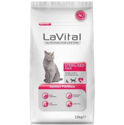 La Vital Sterilised Somonlu Kısırlaştırılmış Yetişkin Kedi Maması 1.5 KG - 1