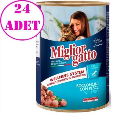 Miglior Gatto Balıklı Konserve Yetişkin Kedi Maması 24 x 405 G - 1