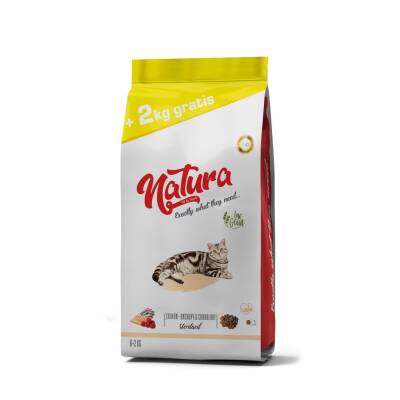 Natura Premium Somonlu Hamsili Yaban Mersinli Düşük Tahıllı Kısırlaştırılmış Yetişkin Kedi Maması 8+2 Kg - 1