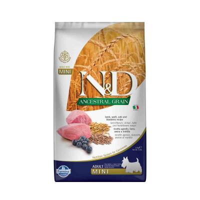 N&D Düşük Tahıllı Kuzu Etli Yaban Mersinli Küçük Irk Yetişkin Köpek Maması 2.5 Kg - 1