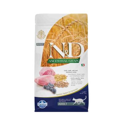 N&D Düşük Tahıllı Kuzu Etli Yaban Mersinli Yetişkin Kedi Maması 1.5 Kg - 1