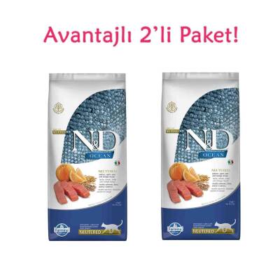 N&D Düşük Tahıllı Somon Balıklı Ve Portakallı Kısırlaştırılmış Yetişkin Kedi Maması 10 Kg ( 2 Adet ) - 1