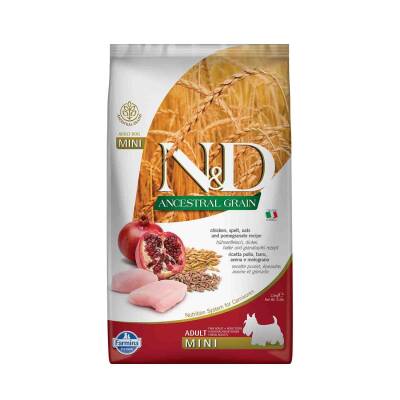 N&D Düşük Tahıllı Tavuklu Narlı Küçük Irk Yetişkin Köpek Maması 2.5 Kg - 1