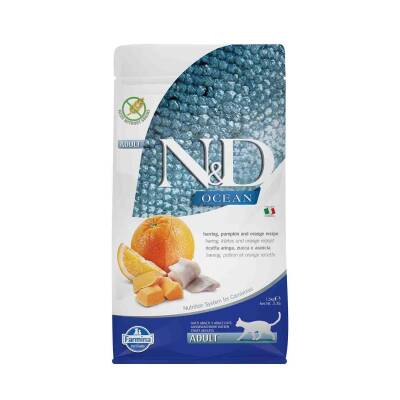 N&D Ocean Balkabaklı Ringa Balık Ve Portakallı Yetişkin Kedi Maması 1.5 Kg - 1