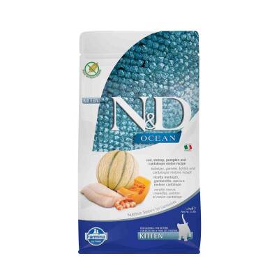 N&D Ocean Kitten Balkabaklı Morina B. Karidesli Kavunlu Yavru Kedi Maması 1.5 Kg - 1