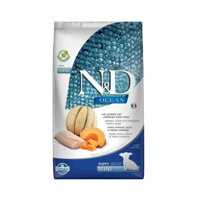 N&D Ocean Morina Balıklı, Balkabaklı ve Kavunlu Küçük Irk Yavru Köpek Maması 2,5 Kg - 1